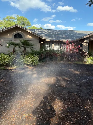 Irrigation zone running across a front landscape bed